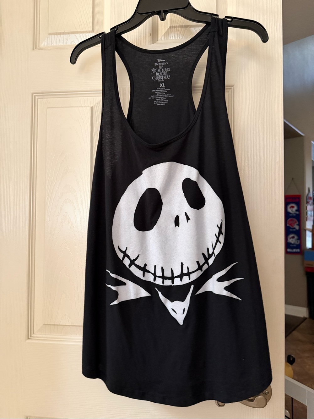 Disney Nightmare before Christmas black tank top with White Jack Skellington